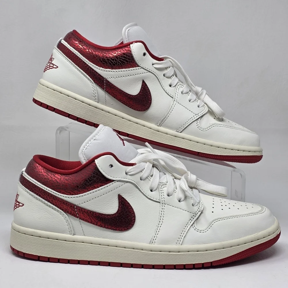 Nike Air Jordan 1 Low SE Ruby Sneakers Womens Size 10.5 Sail Red HJ9338-106 New